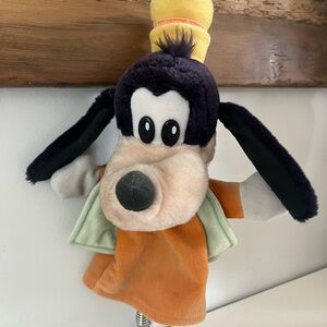 Plush Dog Hand Puppet - Orange and Black